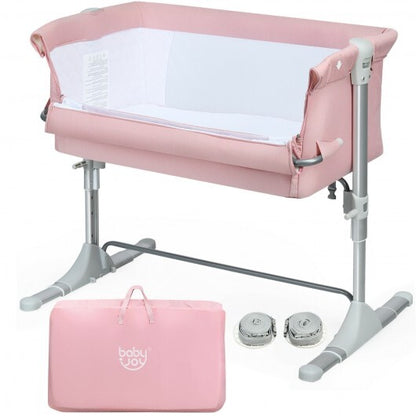 Travel Portable Baby Bed Side Sleeper  Bassinet Crib with Carrying Bag-Pink - Color: Pink