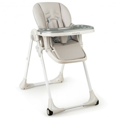 Baby Convertible High Chair with Wheels-Beige