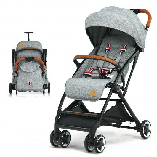 Lightweight Aluminium Frame Baby Stroller with Net-Gray - Color: Gray