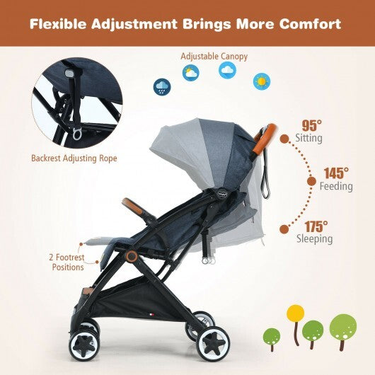 Lightweight Aluminium Frame Baby Stroller with Net-Blue - Color: Blue
