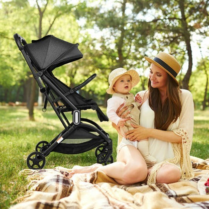 Foldable Lightweight Baby Travel Stroller for Airplane-Gray