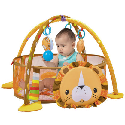 4-in-1 Baby Play Gym with Soft Padding Mat and Arch Design - Color: Yellow