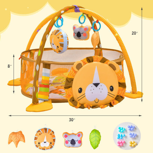 4-in-1 Baby Play Gym with Soft Padding Mat and Arch Design - Color: Yellow