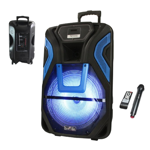 beFree Sound 15 Inch Rechargeable Bluetooth Portable Party PA Speaker System With SD/FM/USB Inputs