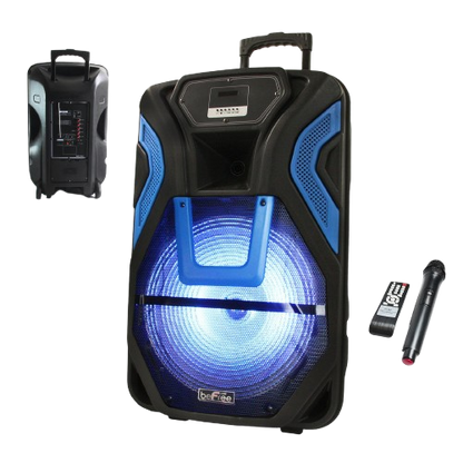 beFree Sound 15 Inch Rechargeable Bluetooth Portable Party PA Speaker System With SD/FM/USB Inputs