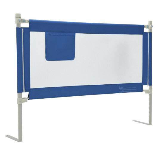 57 Inch Toddlers Vertical Lifting Baby Bed Rail Guard with Lock-Blue - Color: Blue
