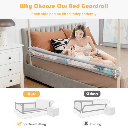 Vertical Lifting Baby Bed Rail with Lock-L