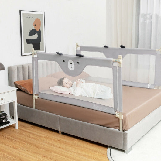 Vertical Lifting Baby Bedrail Guard with Lock-Gray