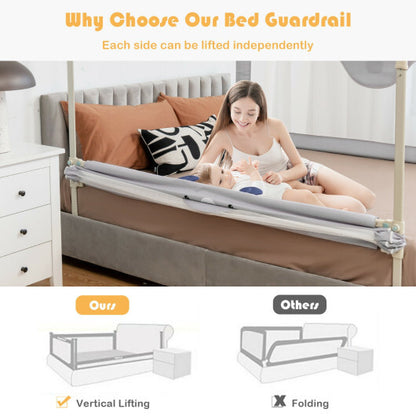 Vertical Lifting Baby Bedrail Guard with Lock-Gray