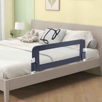 Foldable Bed Rail Swing Down Baby Bed Guard Rail-Gray - Color: Gray