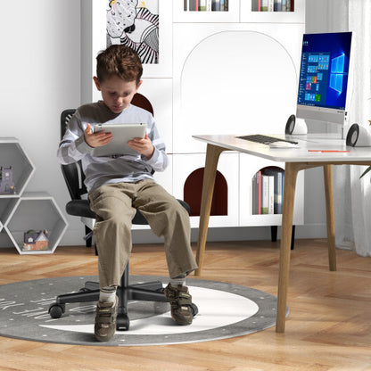 Height-adjustable Ergonomic Kids Desk Chair with Universal Casters-Blue