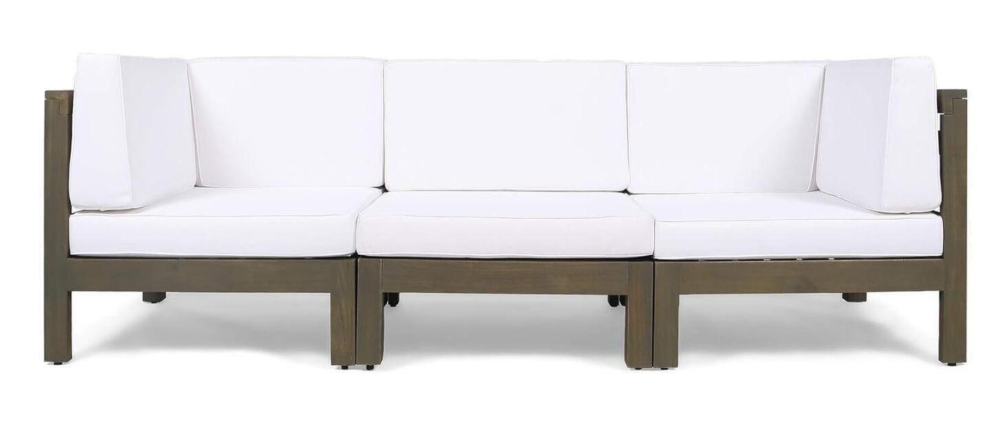 Oana - 3-piece sofa set, white