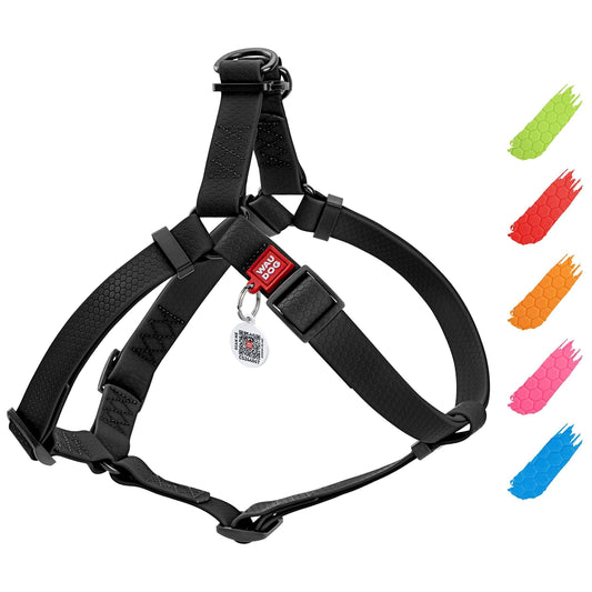 Waterproof Dog Harness Adjustable for Large Dogs Small and Medium Dogs Heavy Duty Dog Harness with Durable Metal Clasp for Boy Girl Dog Black 16 - 22 inch