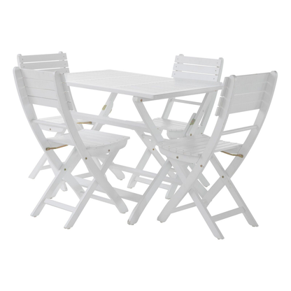 Positano foldable dining set, white
