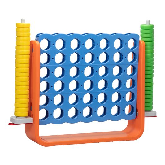 Giant 4 In a Row Game Set, Outdoor and Indoor Game for Adults and Kids, Intelligent Toy, Orange and Blue