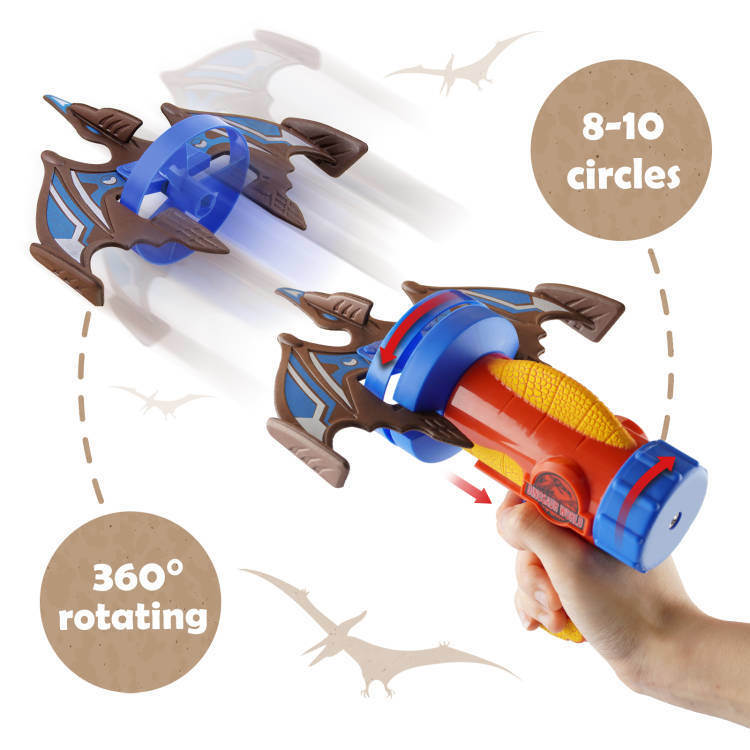 Rocket Launcher Airplane Toy with Dinosaur Targets Foam Pterosaur Shooting Games for Outdoor Kids Toys 5 6 7 8 Year Old Boy Catapult Plane Toy Christmas Easter Gift