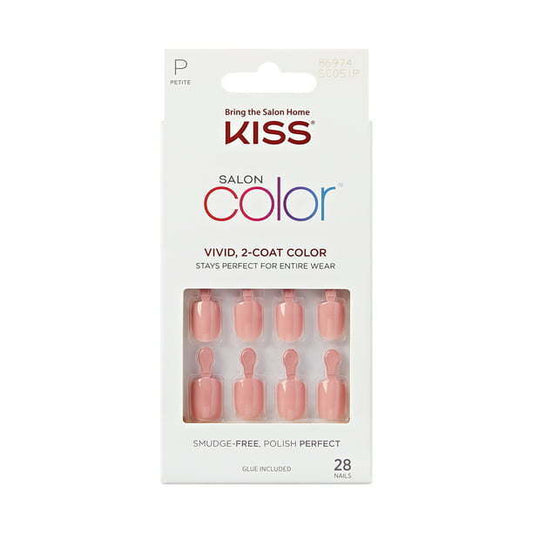 KISS Salon Color Nails, Pink, Petite Square, 'The Best Seller', 31 Ct