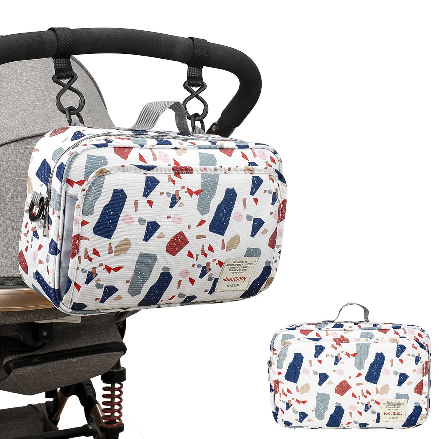 Waterproof baby print stroller bag storage hanging bag diaper bag mother and baby mommy bag