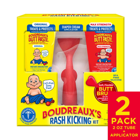 Boudreaux's Butt Paste Complete Rash Kit, Baby Diaper Rash Cream Ointments & Applicator