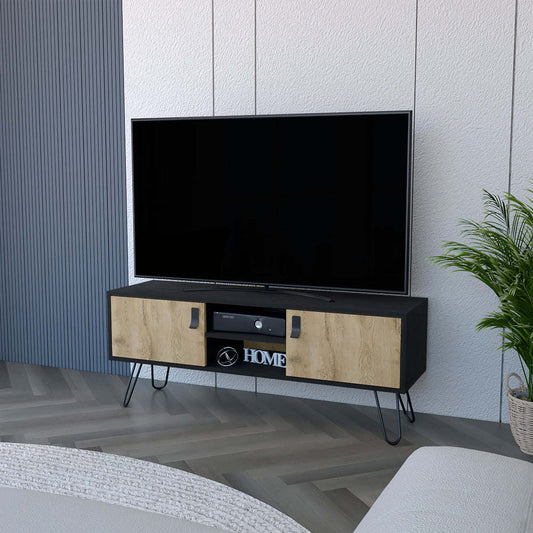 Tv Stand B Magness, Living Room, Black / Macadamia
