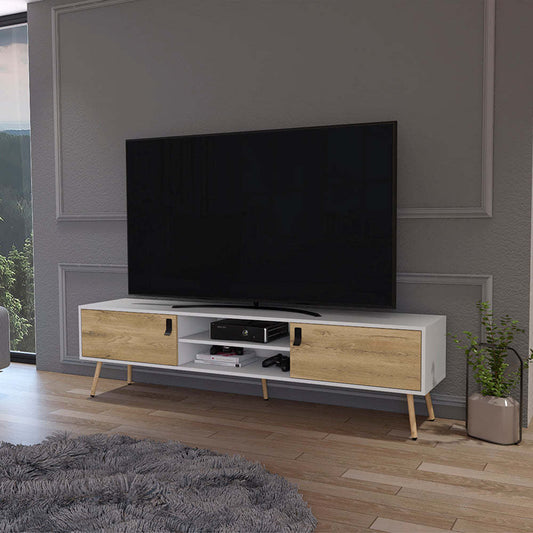 Tv Stand A Magness, Living Room, White / Macadamia