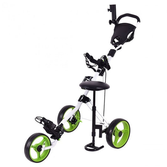 Outdoor Recreation Games 3 Wheels Foldable Push Pull Golf Trolley