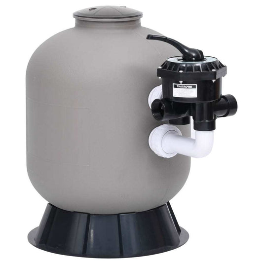Pool Sand Filter with Side Mount 6-Way Valve Gray