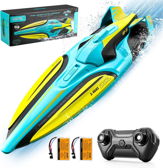 2.4GHz Racing Boats 4DRC S1 Boat Remote Control Boat for Kids Adults 25+ MPH.
