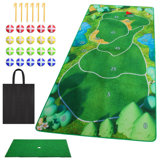 Golf Game Set Golf Game Training Mat Chipping Mat 20Pcs Sticky Golf Balls Indoor Outdoor Golf Practice Mat