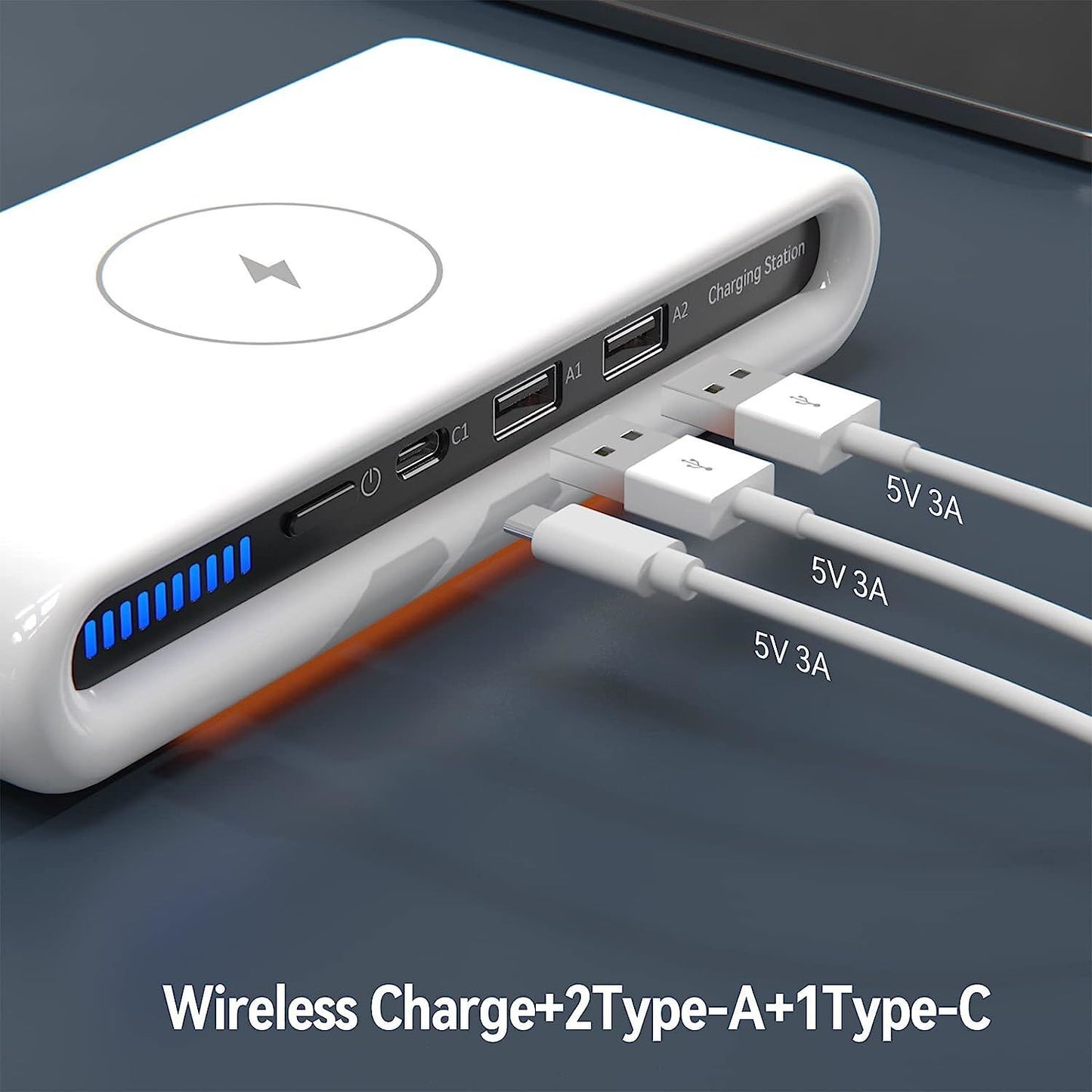 Wireless Charger 30W USB Wireless Charging Station for Multiple Device with USB C Ports Compatible for iPhone 14/13/12/Pro Max Google Pixel