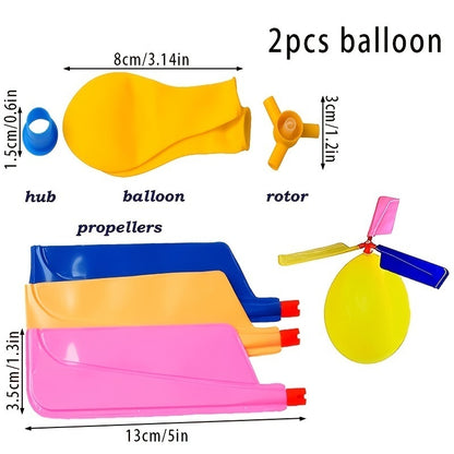 2pcs Random Color Helicopter Balloons Creative Toys, Outdoor Toys Multiple Party Games