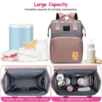 Multifunctional Diaper Bag Backpack Waterproof Mommy Bag Nappy Bag Maternity Backpack for Baby with Insulated Pockets Diaper Pad Toys Burp Cloth USB Port
