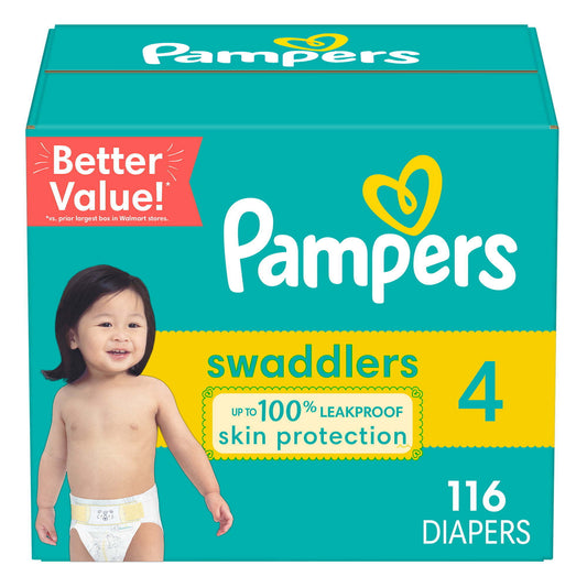 Pampers Swaddlers Diapers Size 4, 116 Count