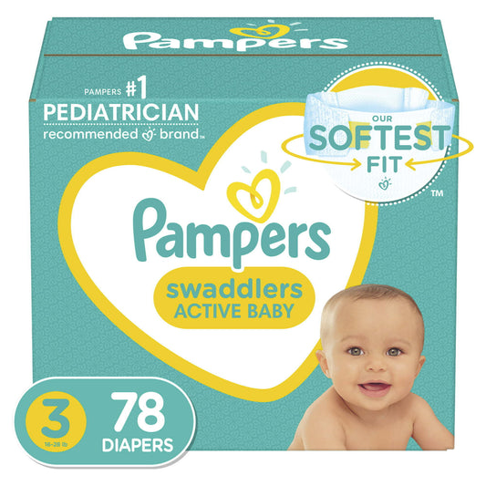 Pampers Swaddlers Diapers Size 3, 78 Count