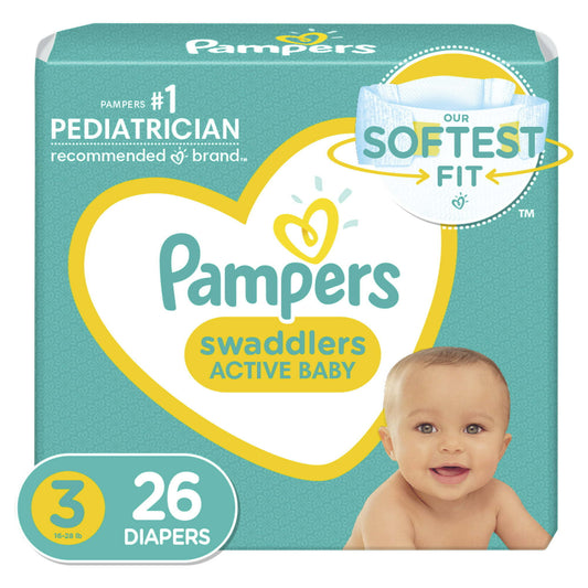 Pampers Swaddlers Diapers Size 3, 26 Count