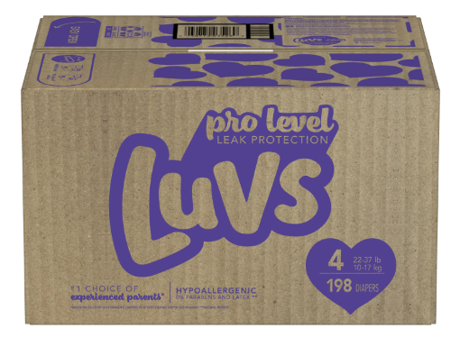 Luvs Pro Level Leak Protection Diapers, Size 4, 198 Count