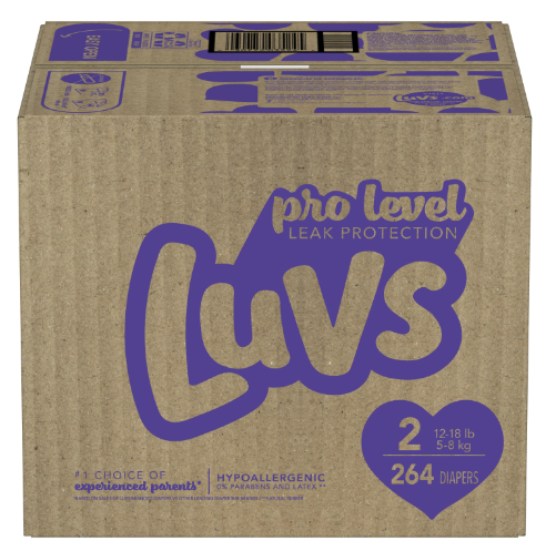 Luvs Pro Level Leak Protection Diapers, Size 2, 264 Count