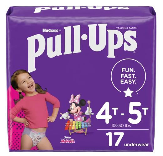 Pull-Ups Girls' Potty Training Pants Size 6;  4T-5T;  17 Ct