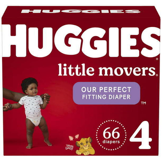 Huggies Little Movers Baby Diapers Size 4;  Count 66