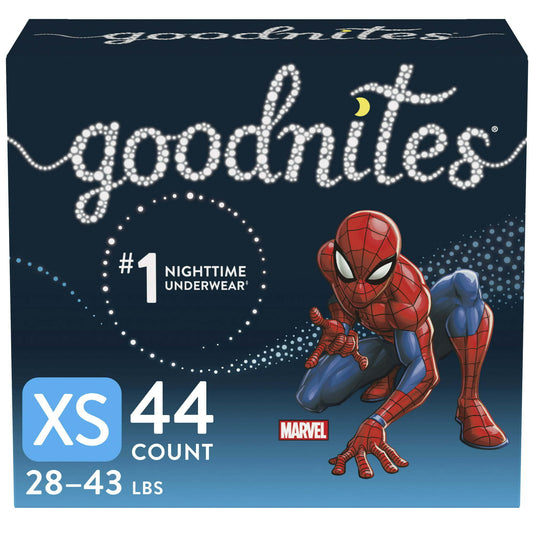 Goodnites Boys' Nighttime Bedwetting Underwear Size XS, 44 Count