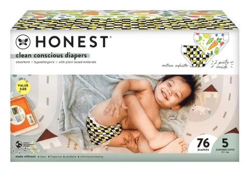 The Honest Company Clean Conscious Baby Diapers, Size 5, 76 ct