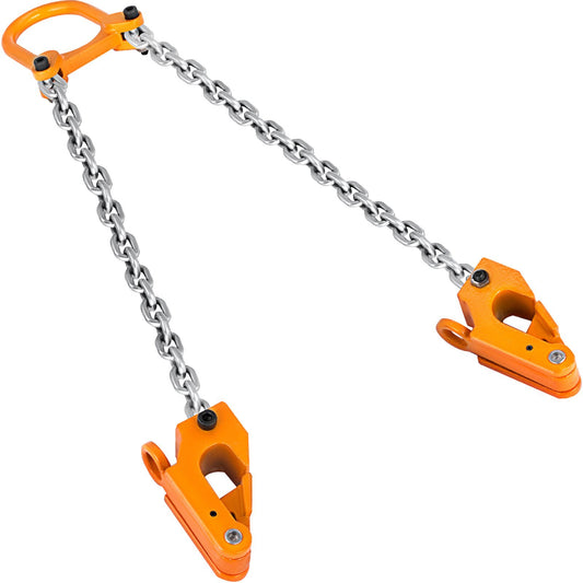 VEVOR Drum Lifter 2000 lbs Capacity Orange 55 Gallon Drum Clamp Lifting Chain G80 Chain Drum Lifter for Drums