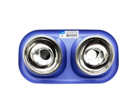 Easy Feed Spill-Proof Slanted Double Dog Bowl ( Case of 2 )