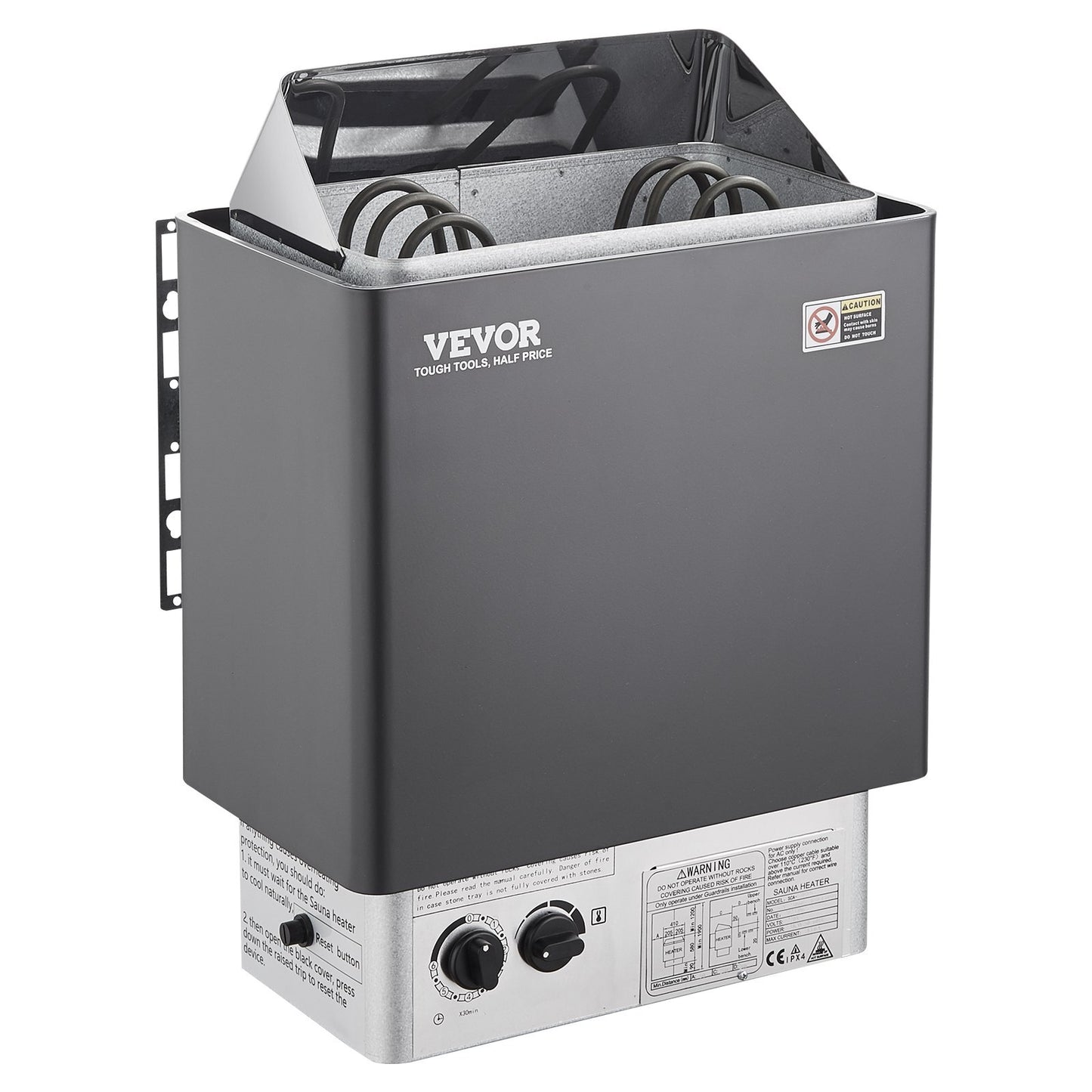 VEVOR Sauna Heater, 3KW 220V Electric Sauna Stove, Steam Bath Sauna Heater with Built-In Controls, 3h Timer and Adjustable Temp for Max. 70-141 Cubic Feet, Home Hotel Spa Shower Use, FCC Certification