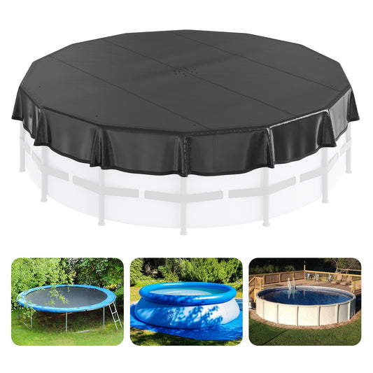 VEVOR 18 Ft Round Pool Cover, Solar Covers for Above Ground Pools, Safety Pool Cover with Drawstring Design, PVC Summer Pool Cover, Waterproof and Dustproof, Black