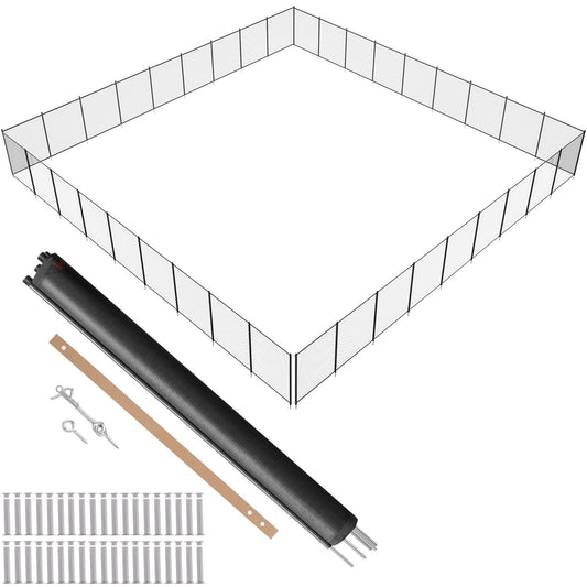 VEVOR Pool Fence, 4 x 108 FT Pool Fences for Inground Pools, Removable Child Safety Pool Fencing, Easy DIY Installation Swimming Pool Fence, 340gms Teslin PVC Pool Fence Mesh Protects Kids and Pets