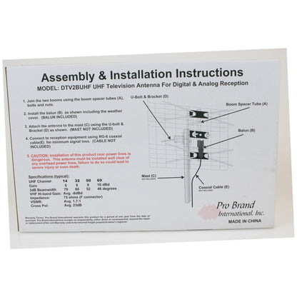 Eagle Aspen DTV2BUHF 2-Bay UHF Outdoor Antenna