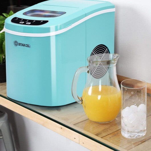 Mini Portable Compact Electric Ice Maker Machine-Green - Color: Green