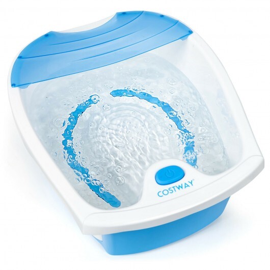 Foot Spa Bath with Bubble Massage-Blue - Color: Blue