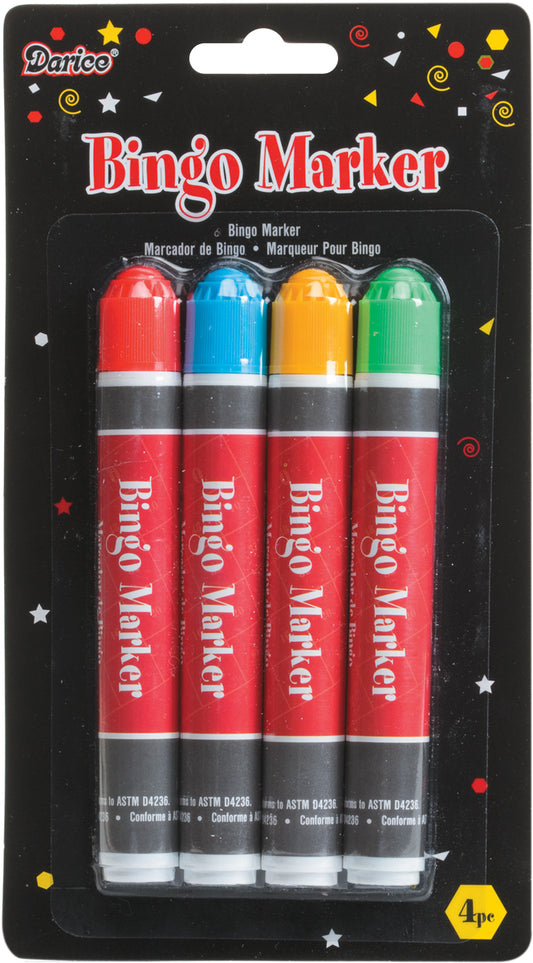 Bingo Markers - Red, Yellow, Green, Blue